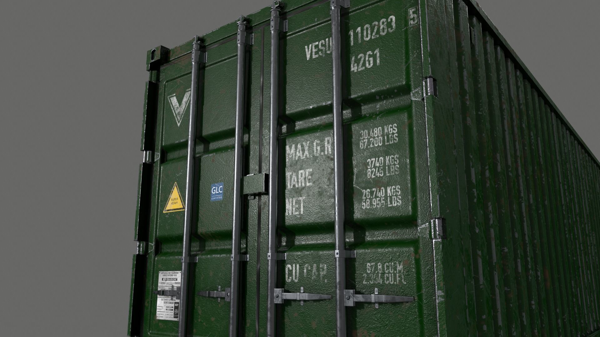 PBR 40 ft Shipping Cargo Container - Multi color Pack 3D Model Collection_113