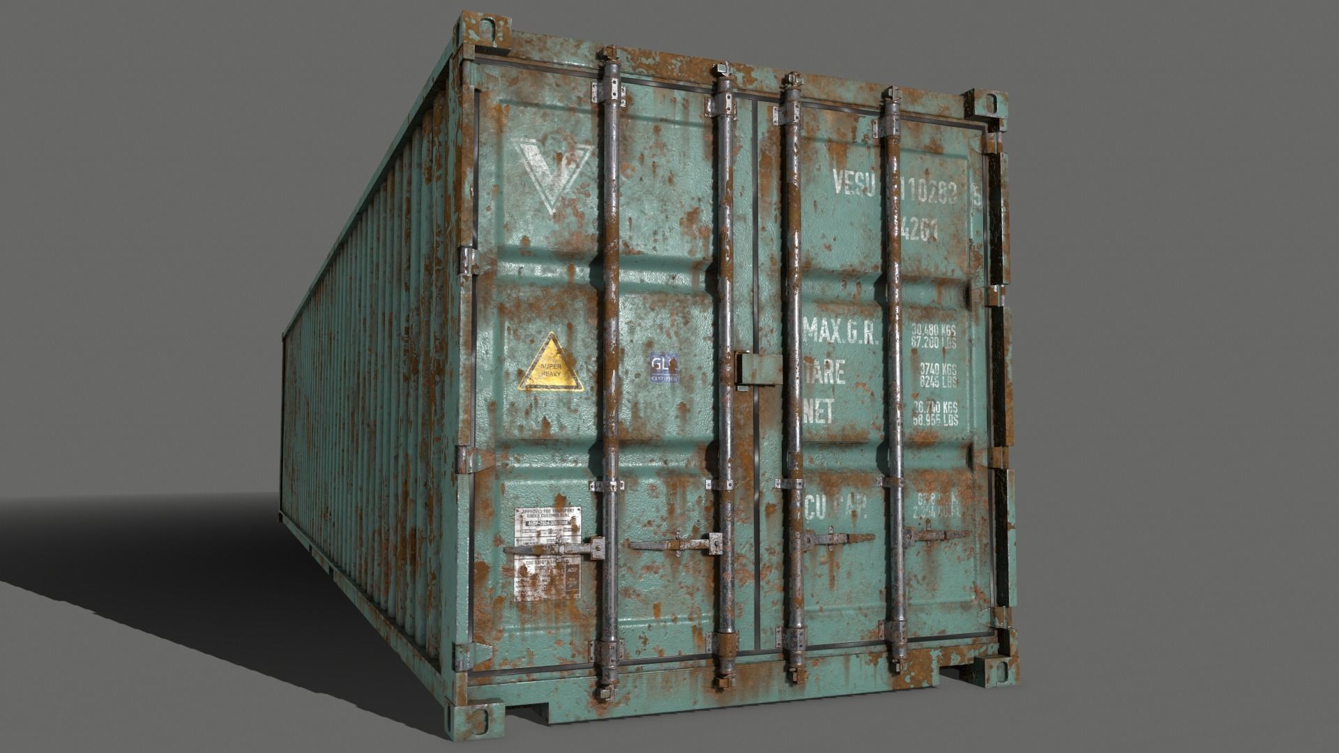PBR 40 ft Shipping Cargo Container - Multi color Pack 3D Model Collection_127