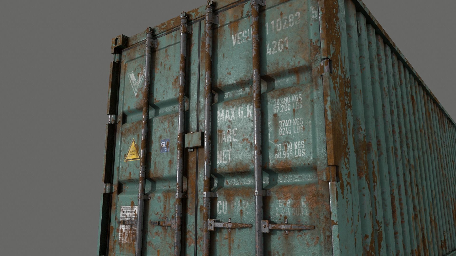 PBR 40 ft Shipping Cargo Container - Multi color Pack 3D Model Collection_111