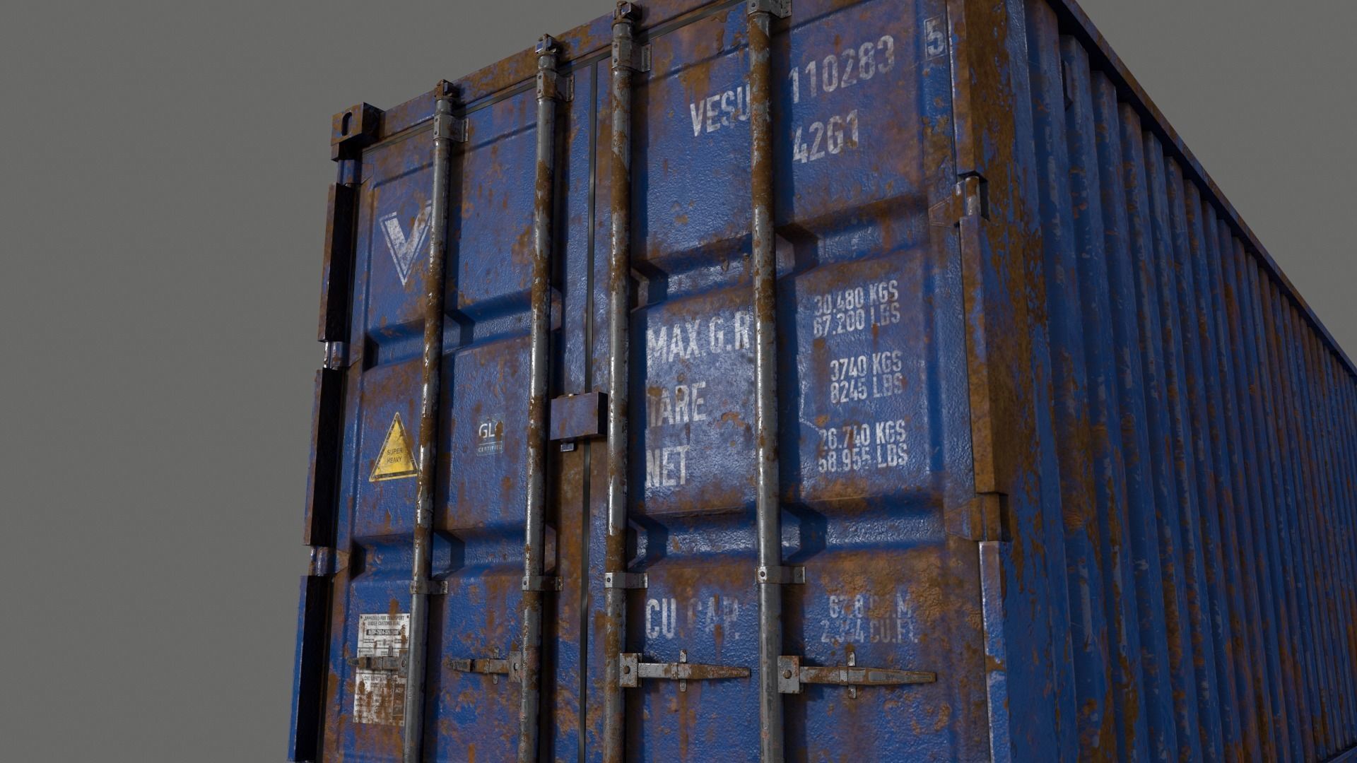 PBR 40 ft Shipping Cargo Container - Multi color Pack 3D Model Collection_96