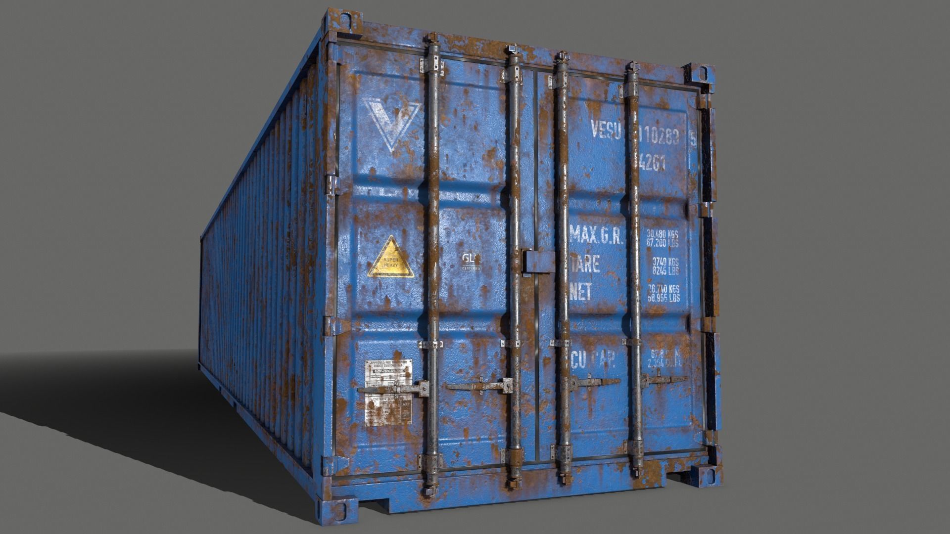 PBR 40 ft Shipping Cargo Container - Multi color Pack 3D Model Collection_123