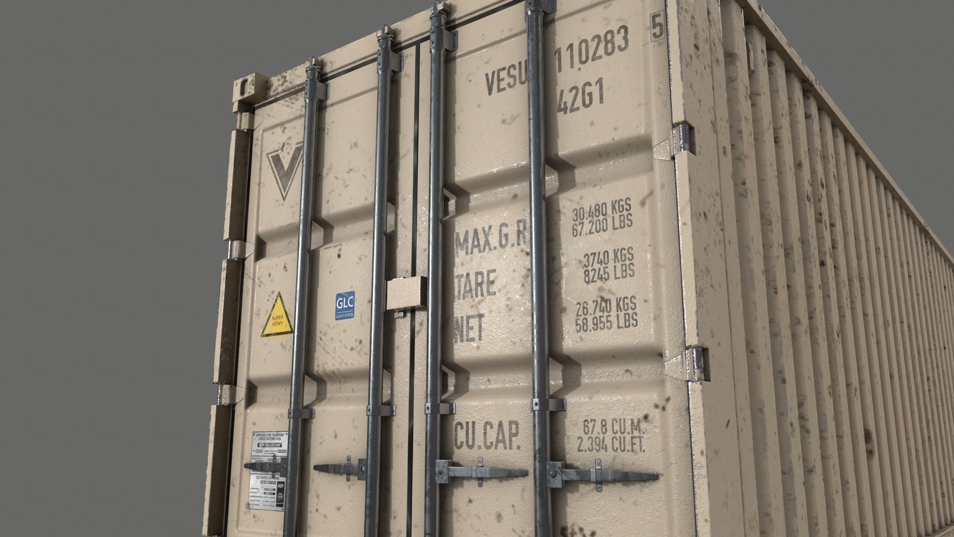 PBR 40 ft Shipping Cargo Container - Multi color Pack 3D Model Collection_119