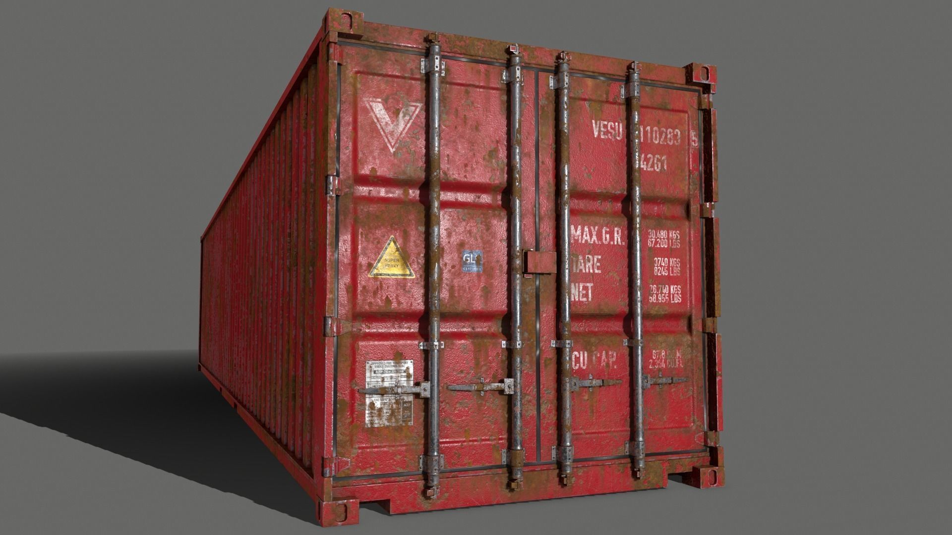 PBR 40 ft Shipping Cargo Container - Multi color Pack 3D Model Collection_125