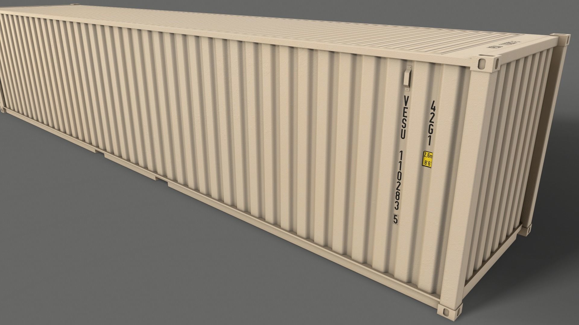 PBR 40 ft Shipping Cargo Container - Multi color Pack 3D Model Collection_90