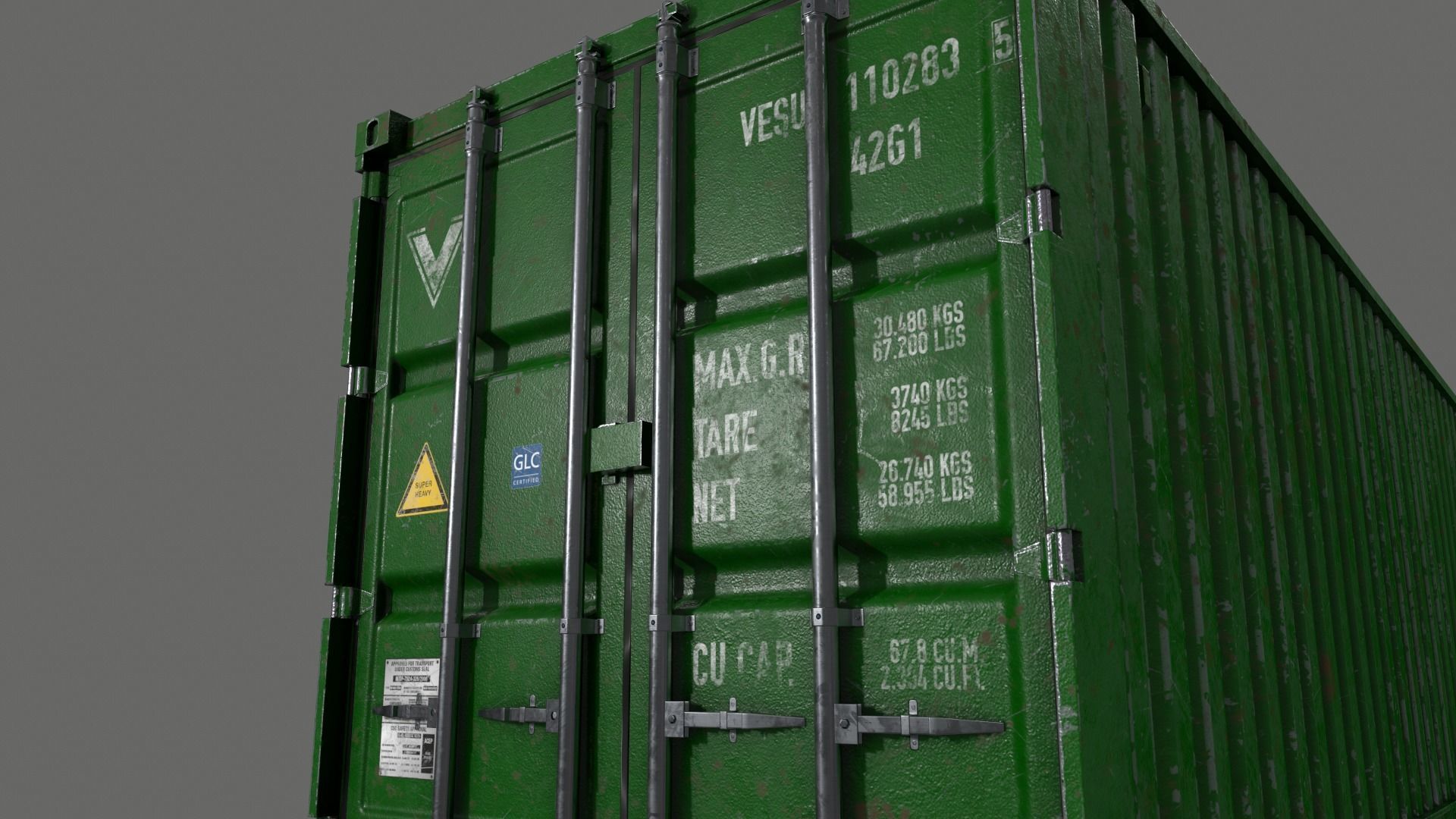 PBR 40 ft Shipping Cargo Container - Multi color Pack 3D Model Collection_107