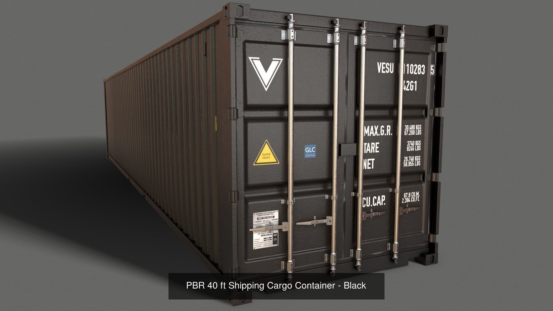 PBR 40 ft Shipping Cargo Container - Multi color Pack 3D Model Collection_21