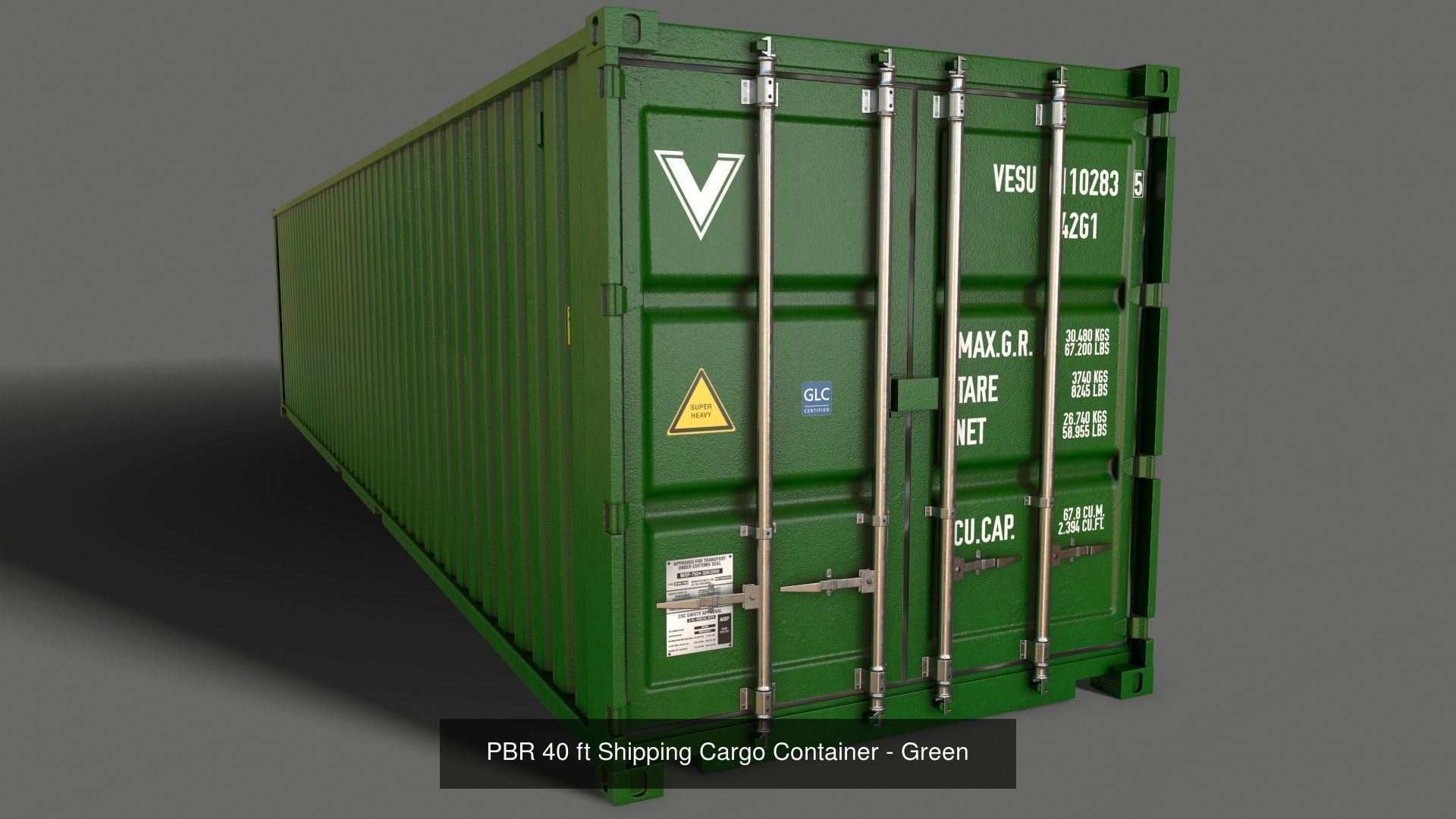 PBR 40 ft Shipping Cargo Container - Multi color Pack 3D Model Collection_25