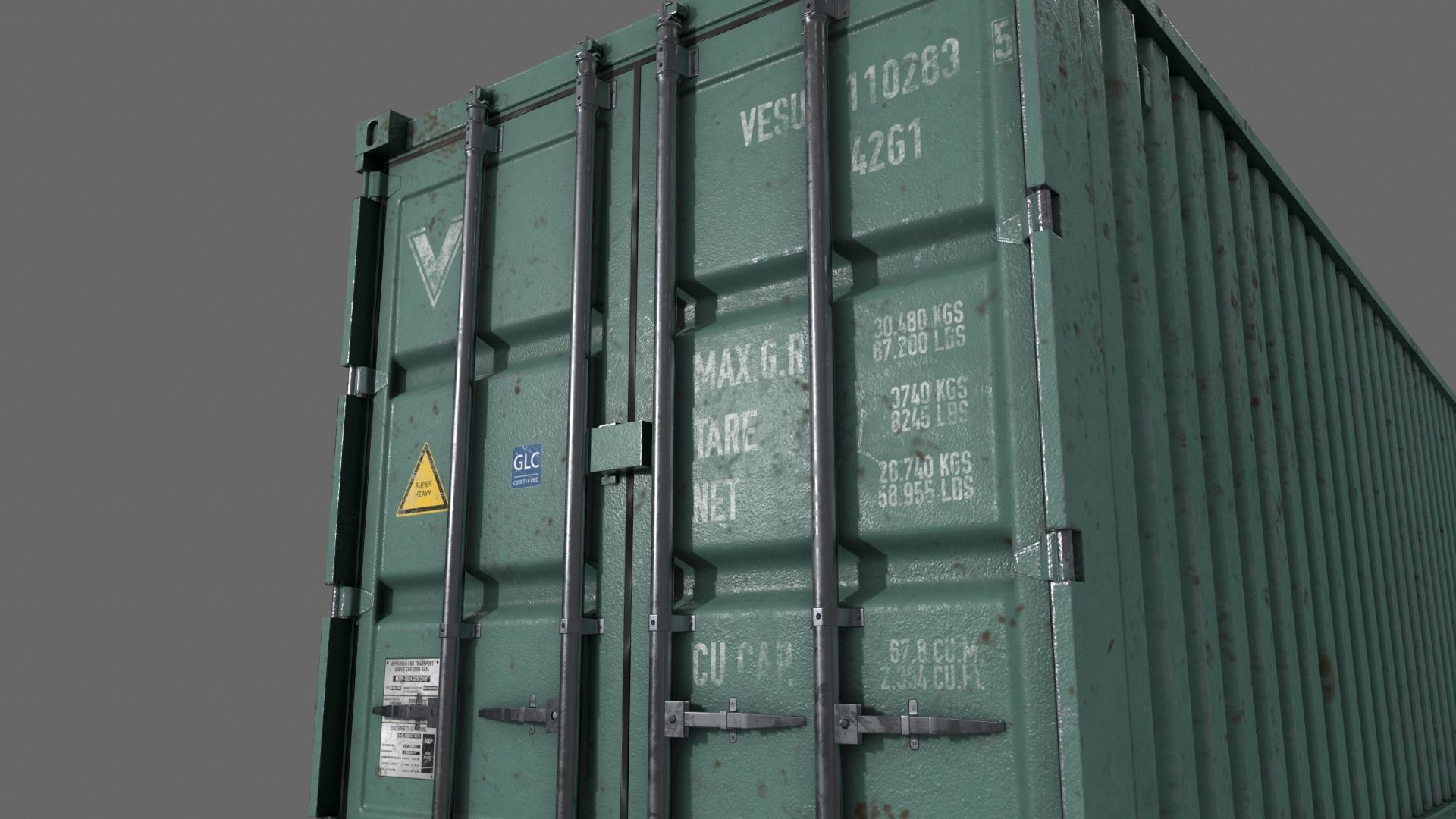 PBR 40 ft Shipping Cargo Container - Multi color Pack 3D Model Collection_110