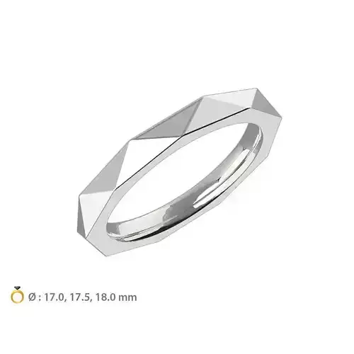 N117 Geometric style wedding ring