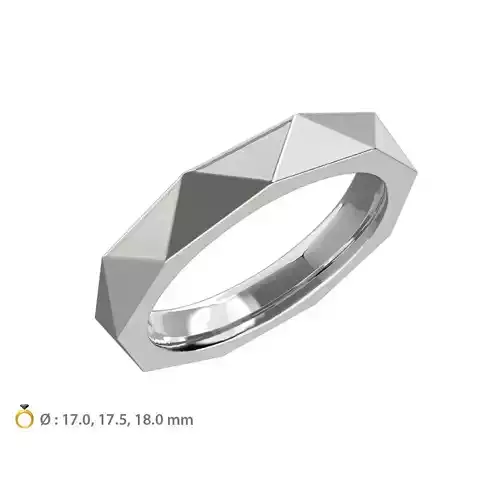 N119 Geometric style wedding ring