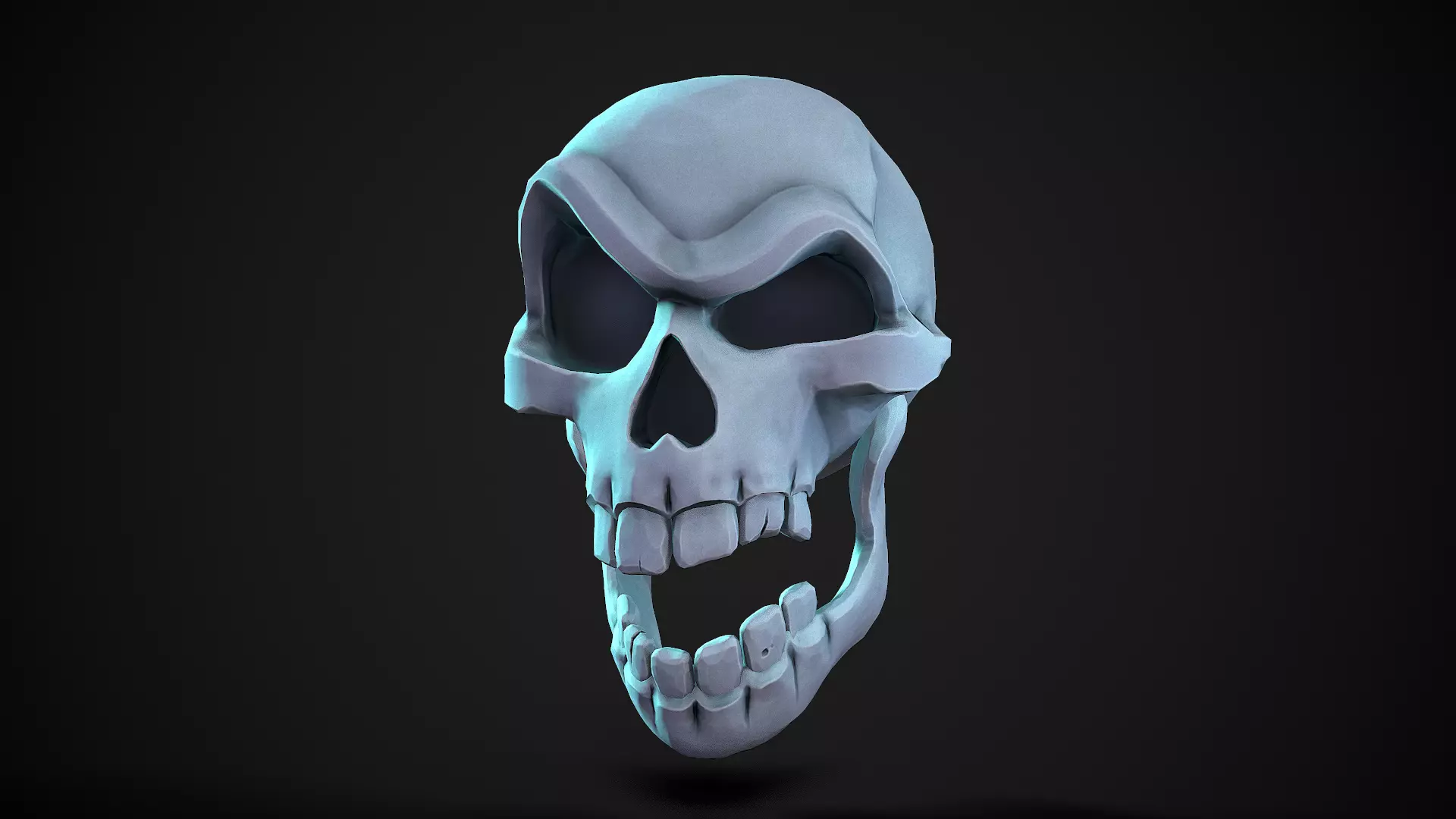 Stylized Skull Low-poly 3D model_0