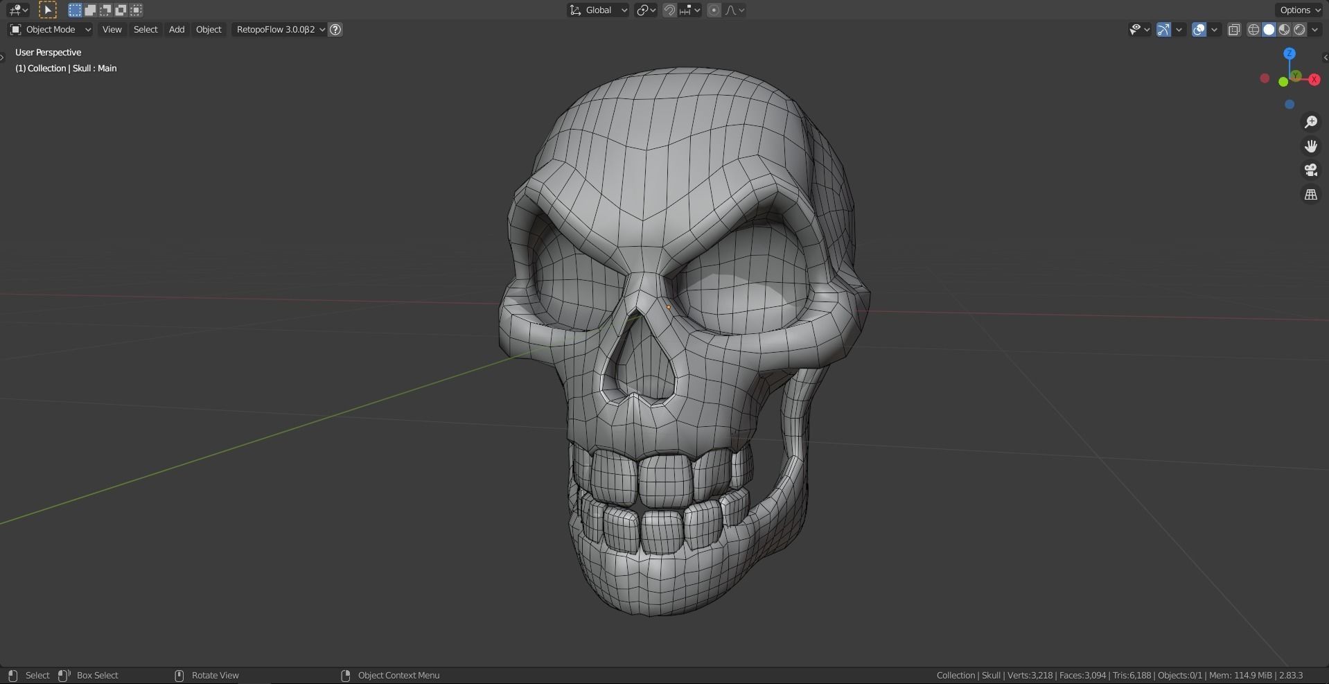 Stylized Skull Low-poly 3D model_11