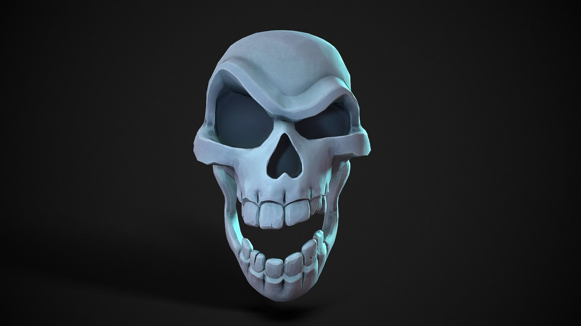 Stylized Skull Low-poly 3D model_3