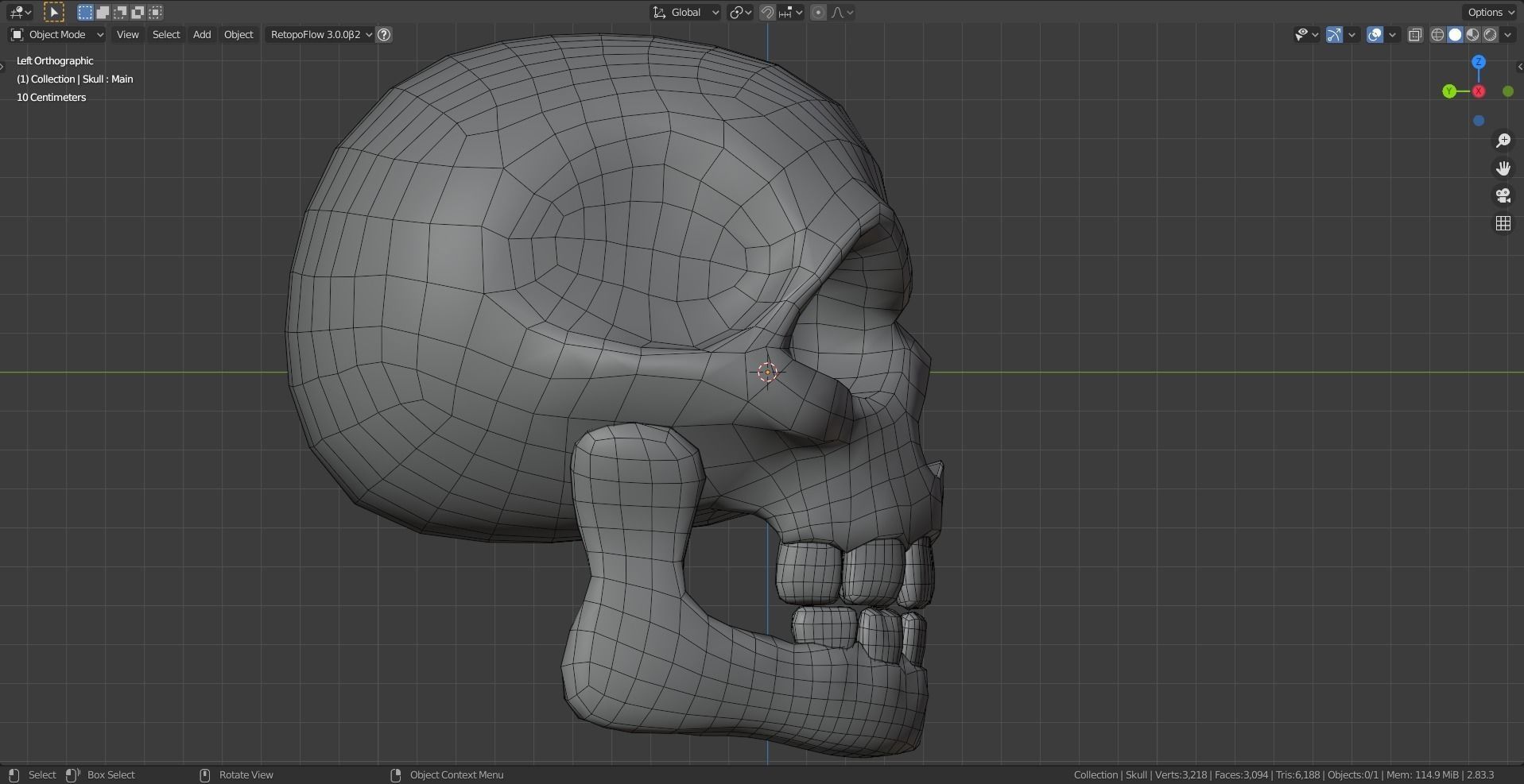 Stylized Skull Low-poly 3D model_10