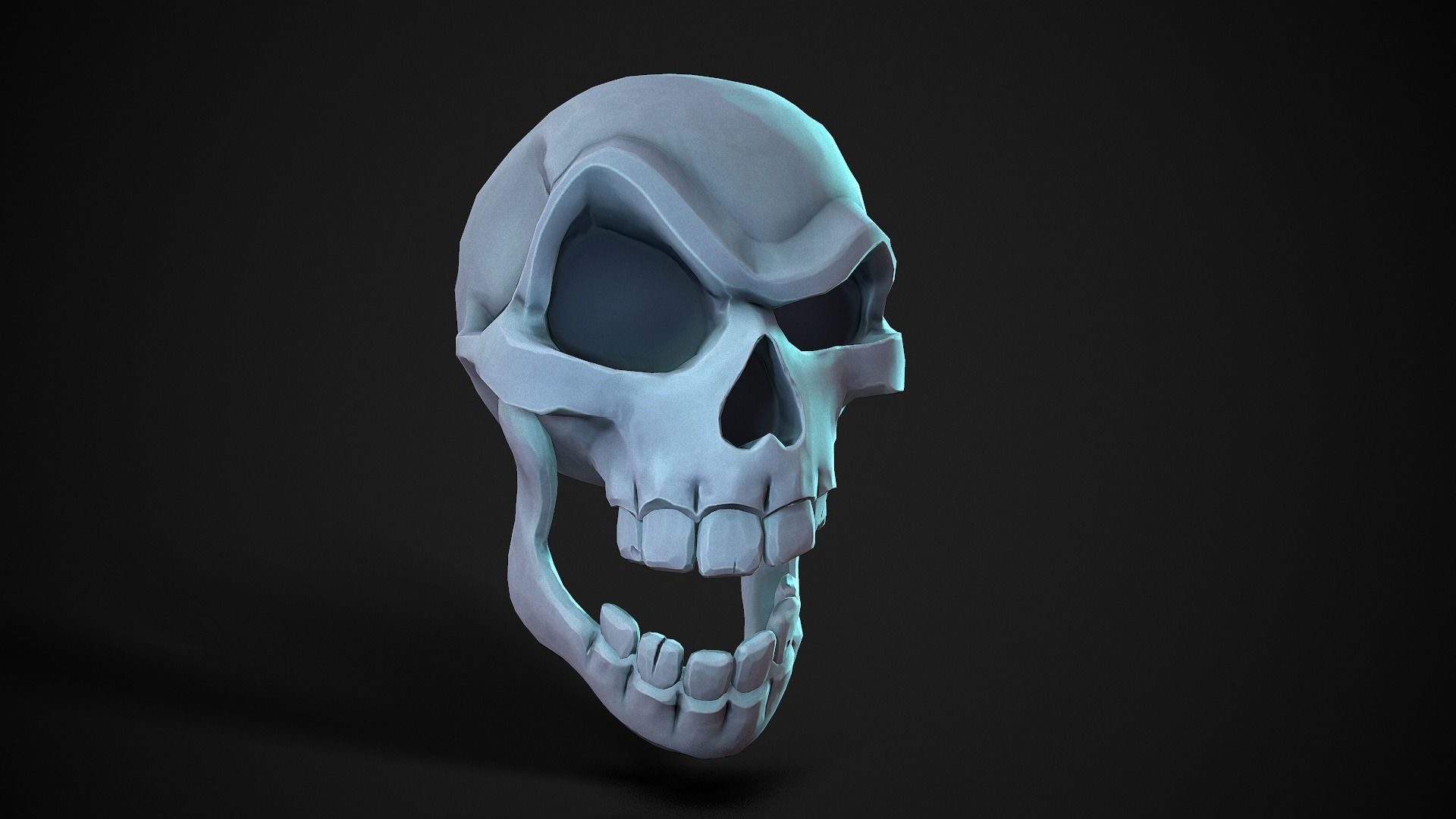 Stylized Skull Low-poly 3D model_4