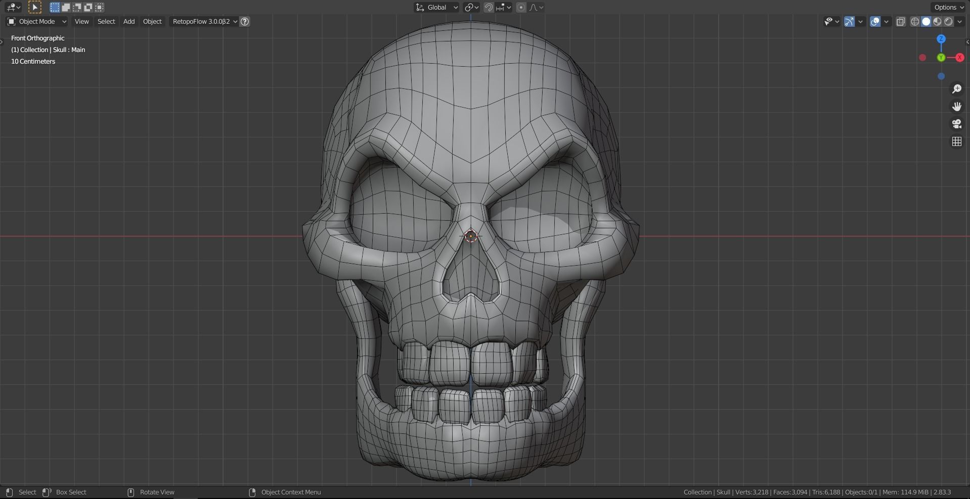 Stylized Skull Low-poly 3D model_9