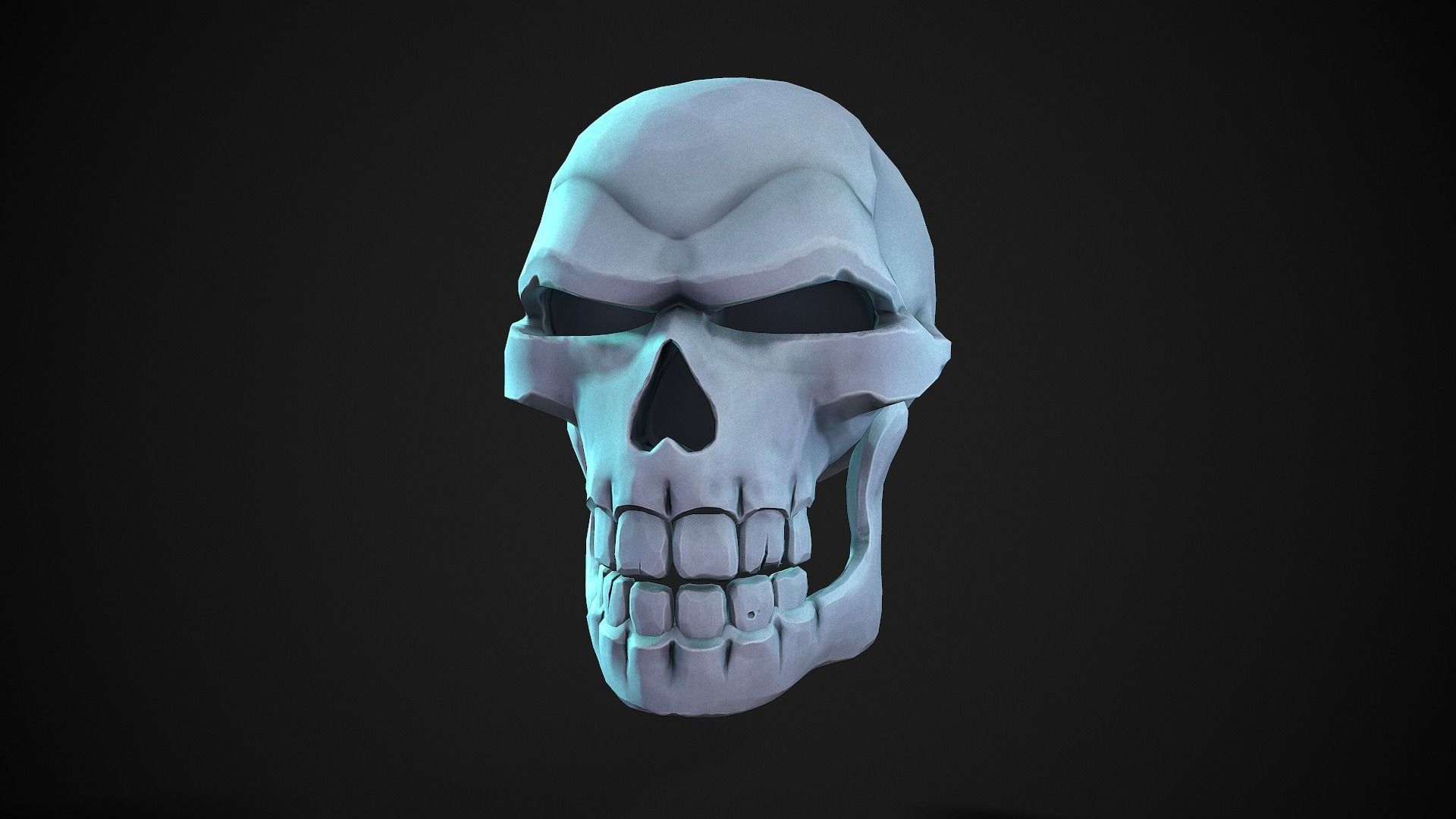 Stylized Skull Low-poly 3D model_8