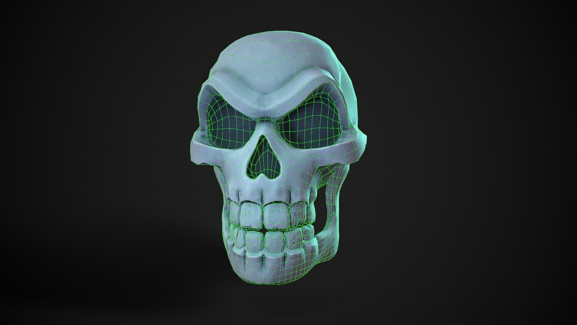 Stylized Skull Low-poly 3D model_6