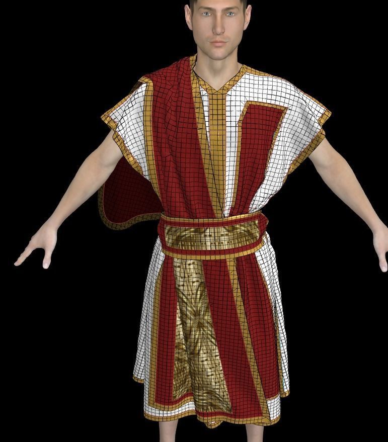 roman senator tunic 3D model_3