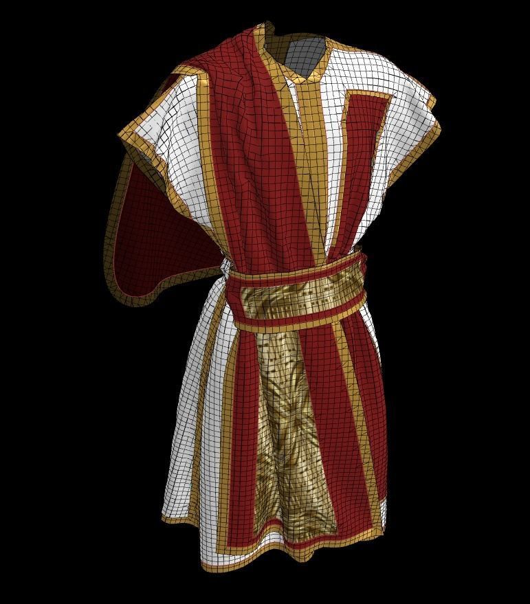 roman senator tunic 3D model_7