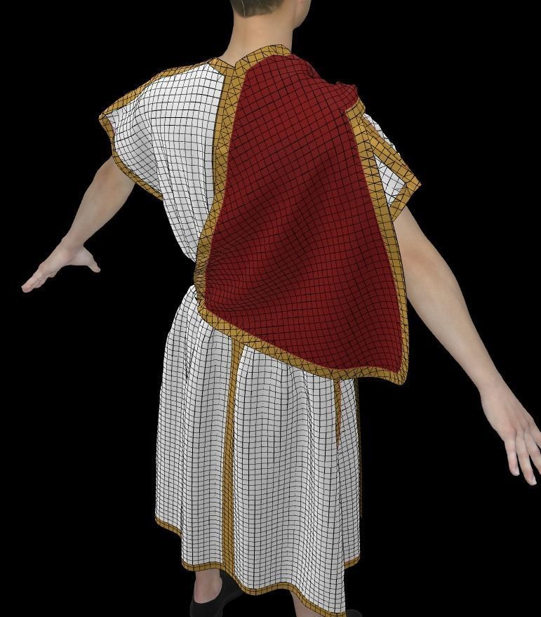 roman senator tunic 3D model_2