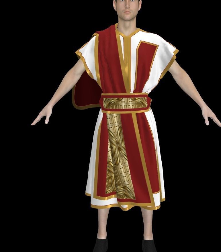 roman senator tunic 3D model_5