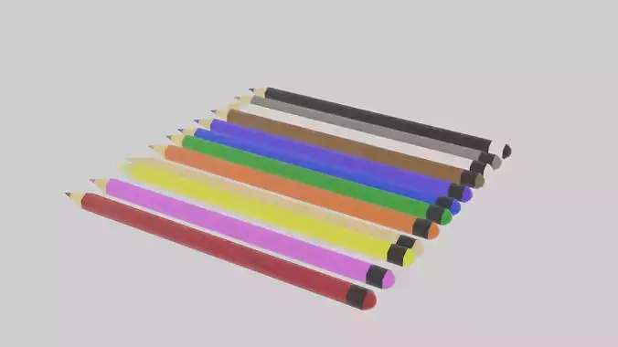 Color Pencils 12pcs 3D model