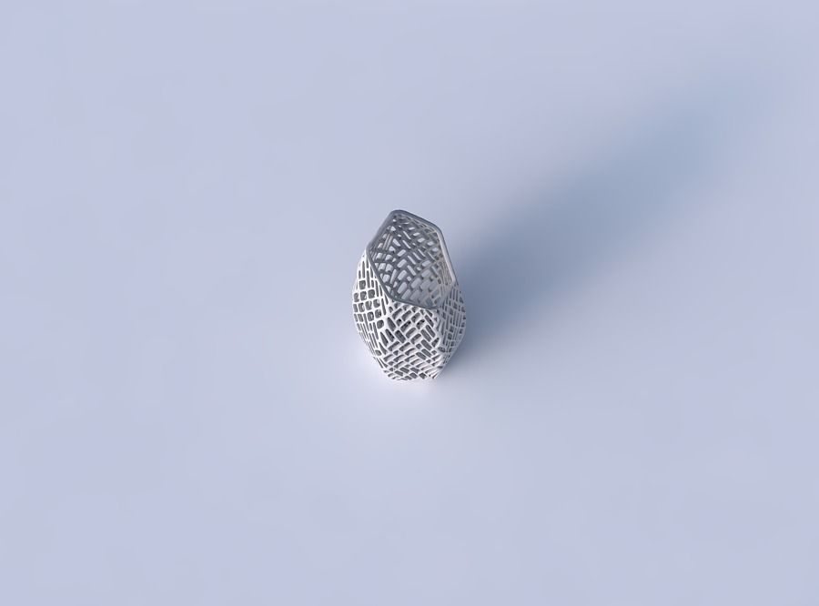 Vase bent hexagon with lattice tiles 3D print model_2
