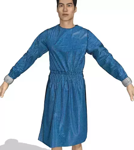 medical isolation gown 3D model