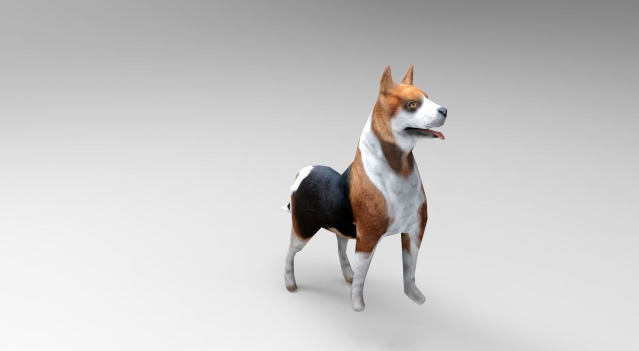 3D dog rigged  animated game ready low poly Low-poly 3D model_8