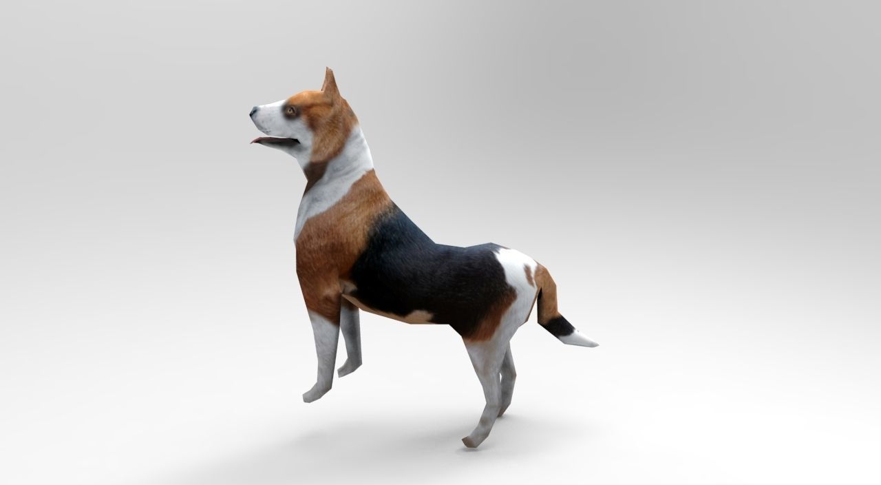3D dog rigged  animated game ready low poly Low-poly 3D model_12