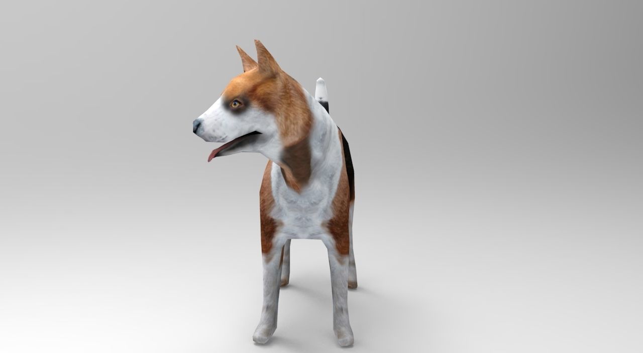 3D dog rigged  animated game ready low poly Low-poly 3D model_2