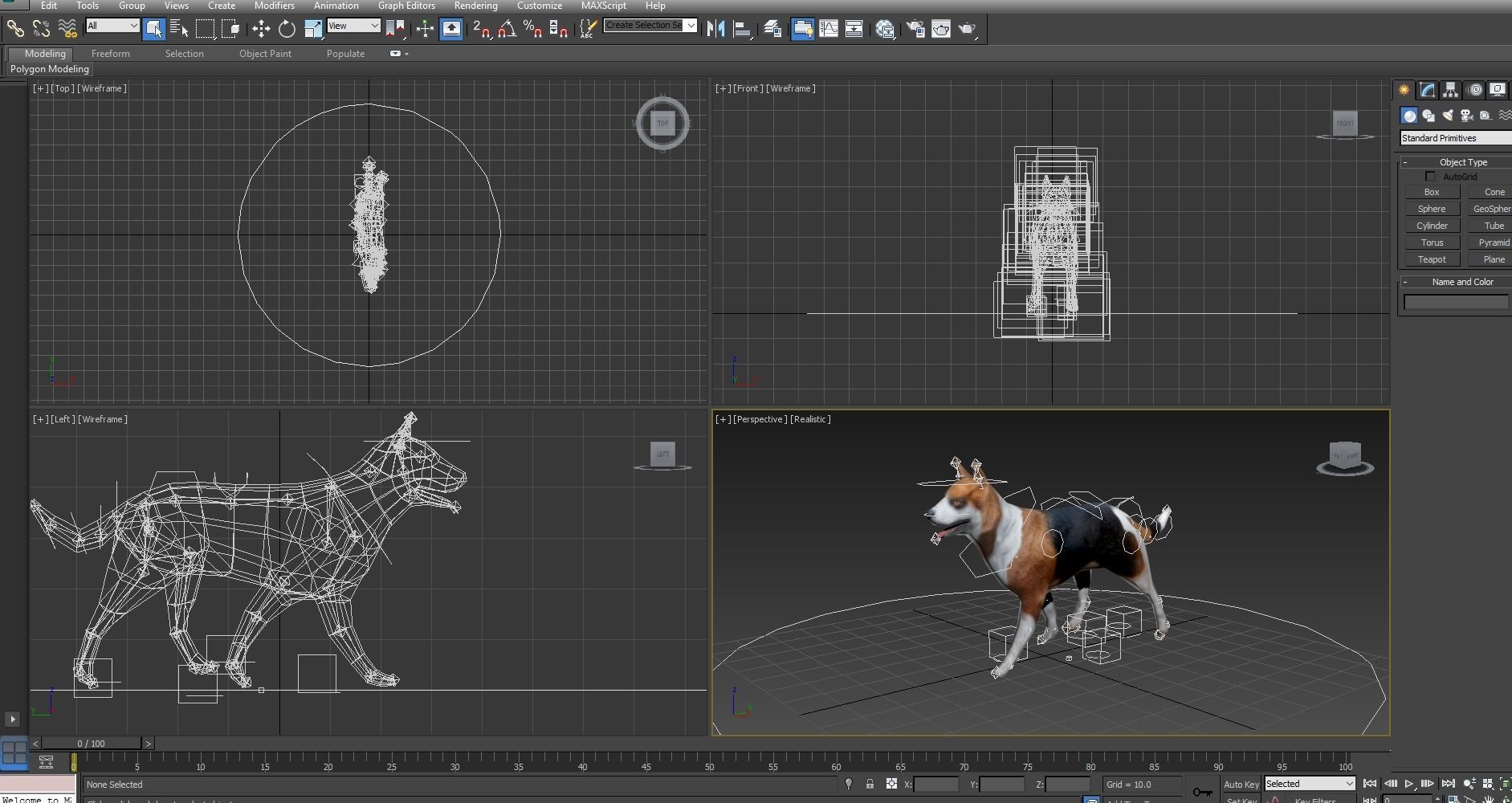 3D dog rigged  animated game ready low poly Low-poly 3D model_17