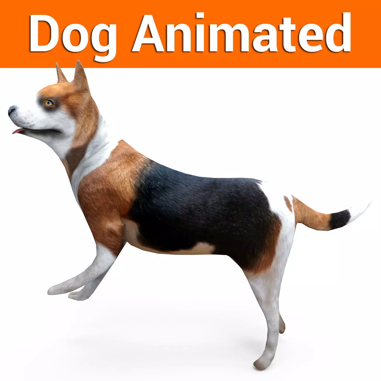 3D dog rigged  animated game ready low poly Low-poly 3D model_0