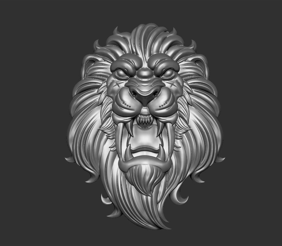 lion head 3D print model_2