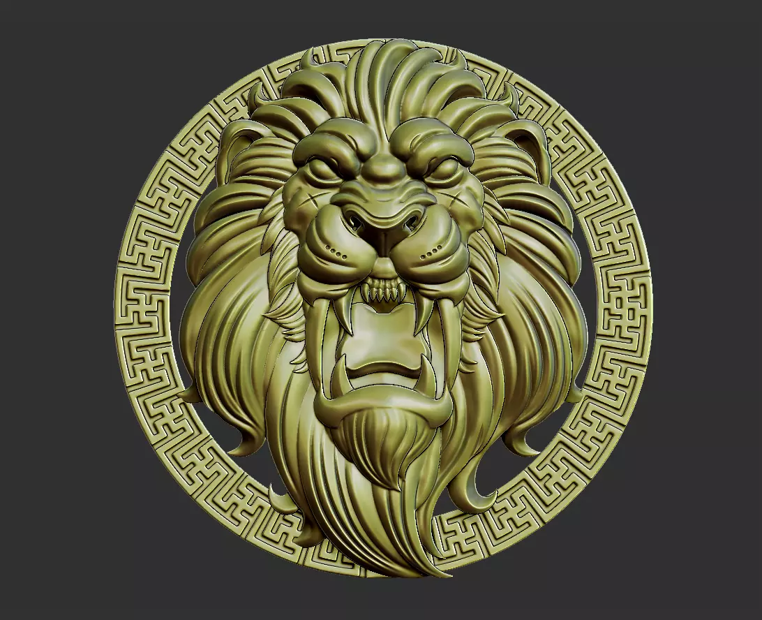 lion head 3D print model_0