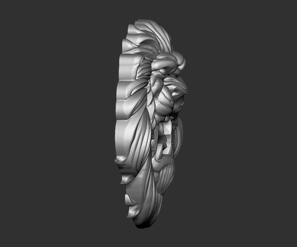 lion head 3D print model_5