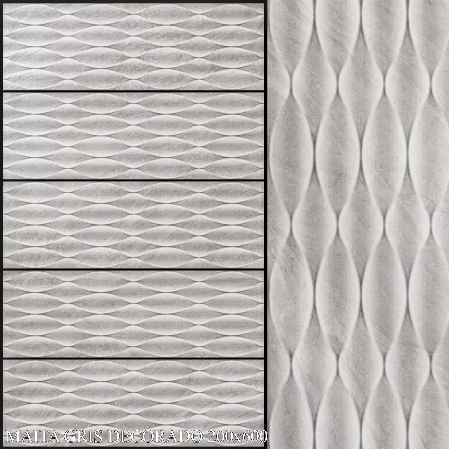 Keros Maita Gris Decorado 200x600 3D model_0