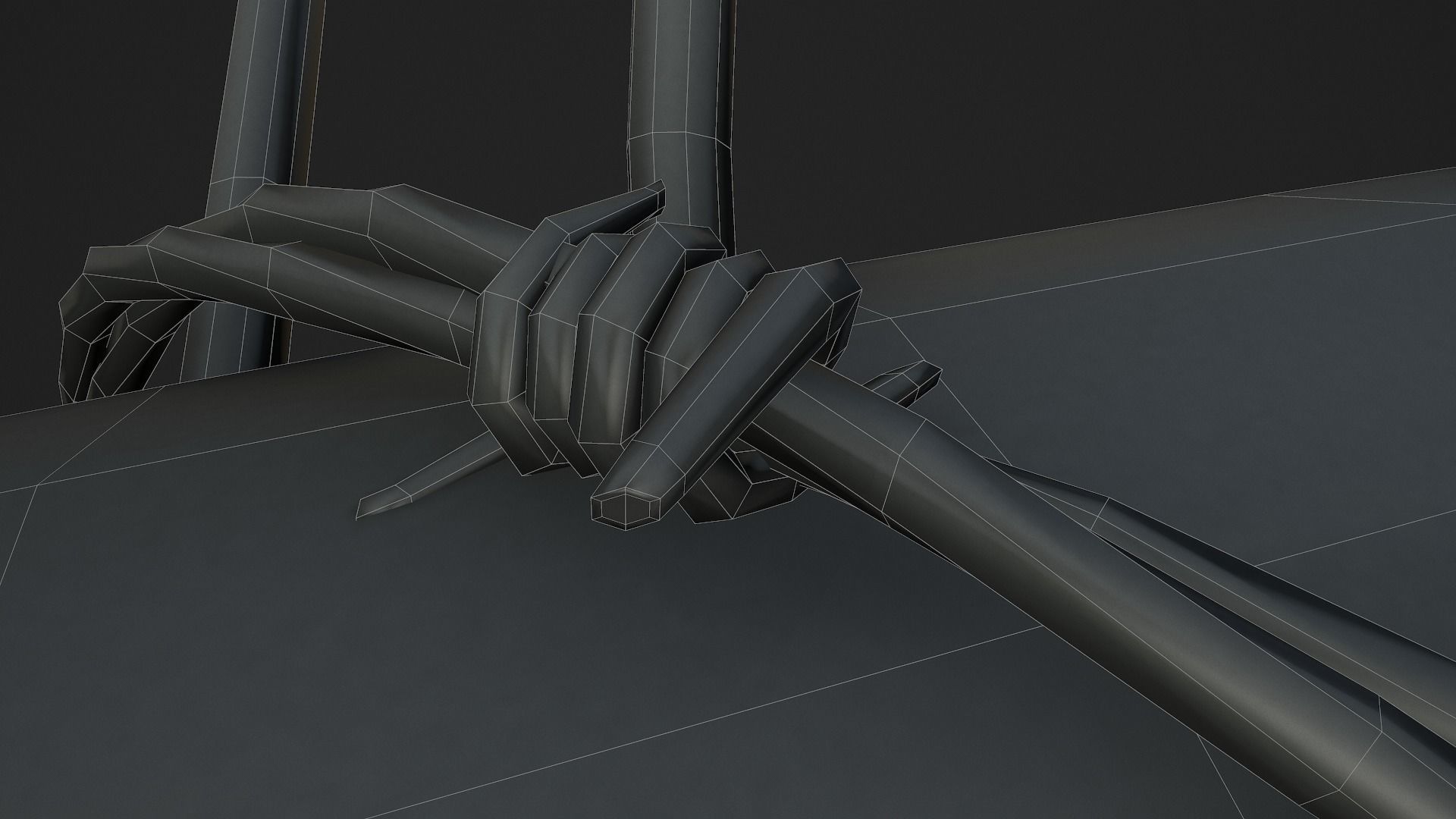 Nailed and Barbed Baseball Bat Low-poly 3D model_20