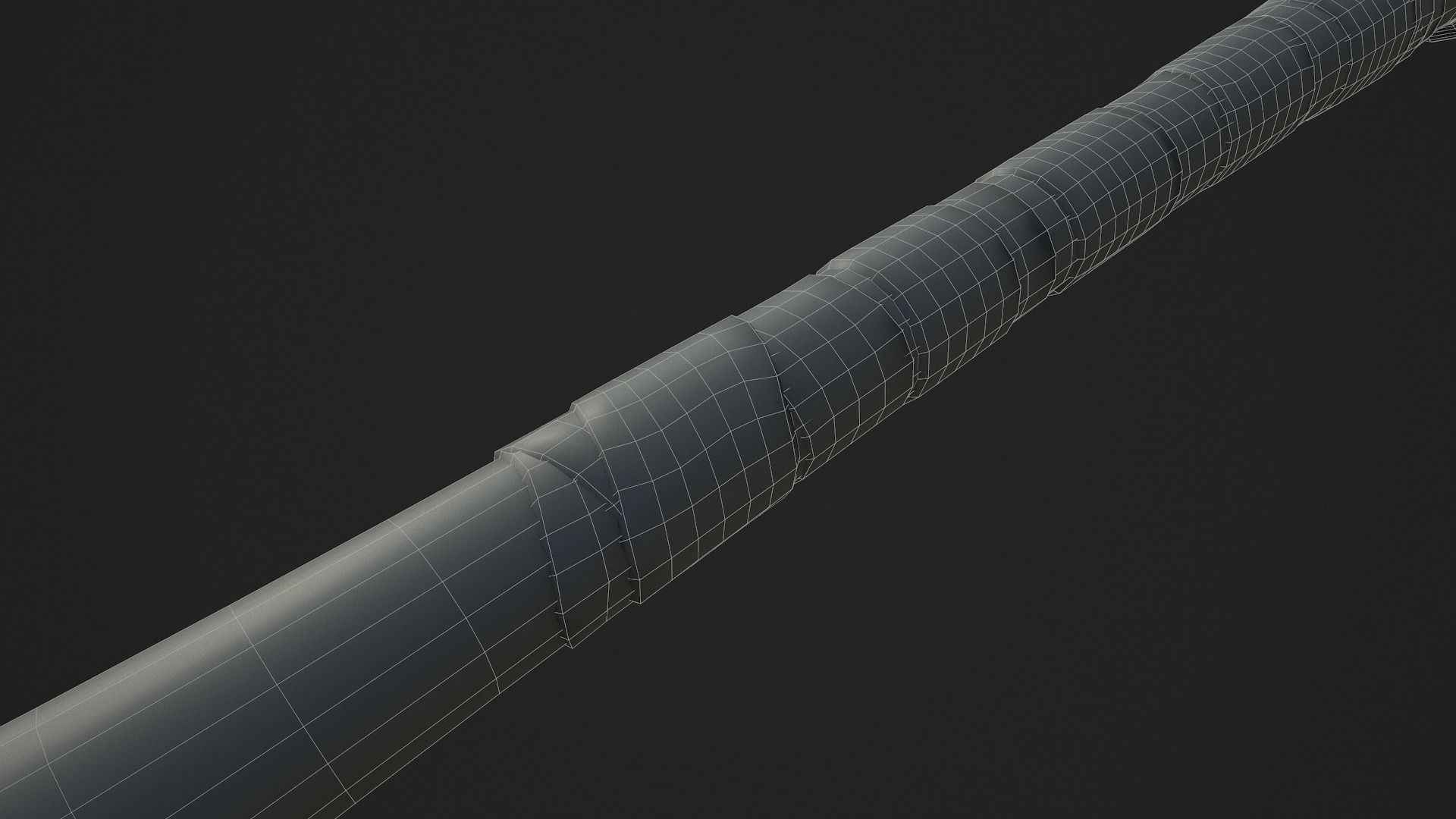 Nailed and Barbed Baseball Bat Low-poly 3D model_17
