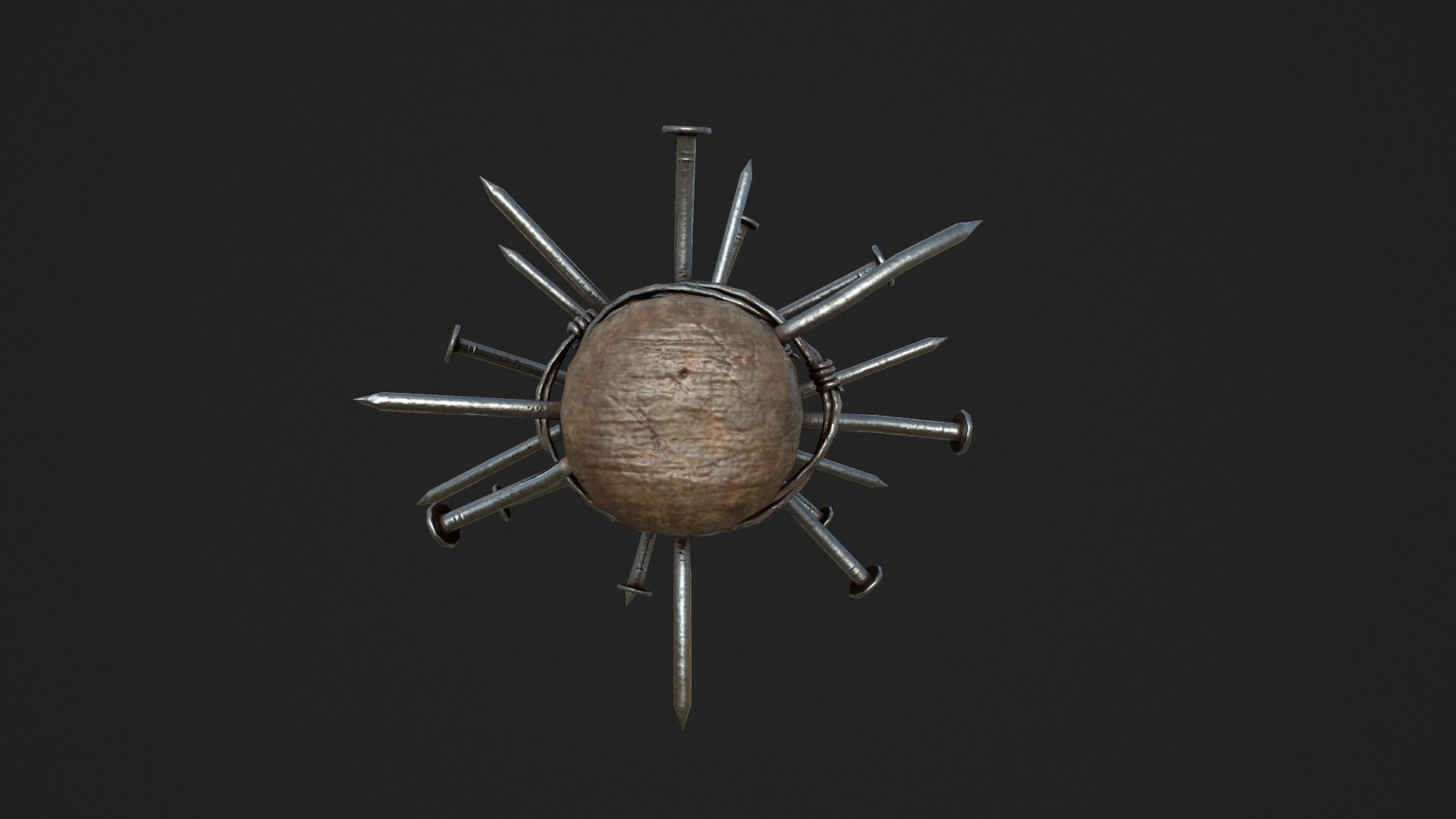 Nailed and Barbed Baseball Bat Low-poly 3D model_11