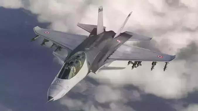 Fighter jet  Low-poly 3D model