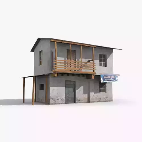Slum a building Low-poly 3D model