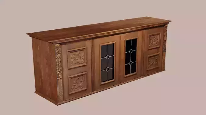 17th century furniture antique closet with wood carved door