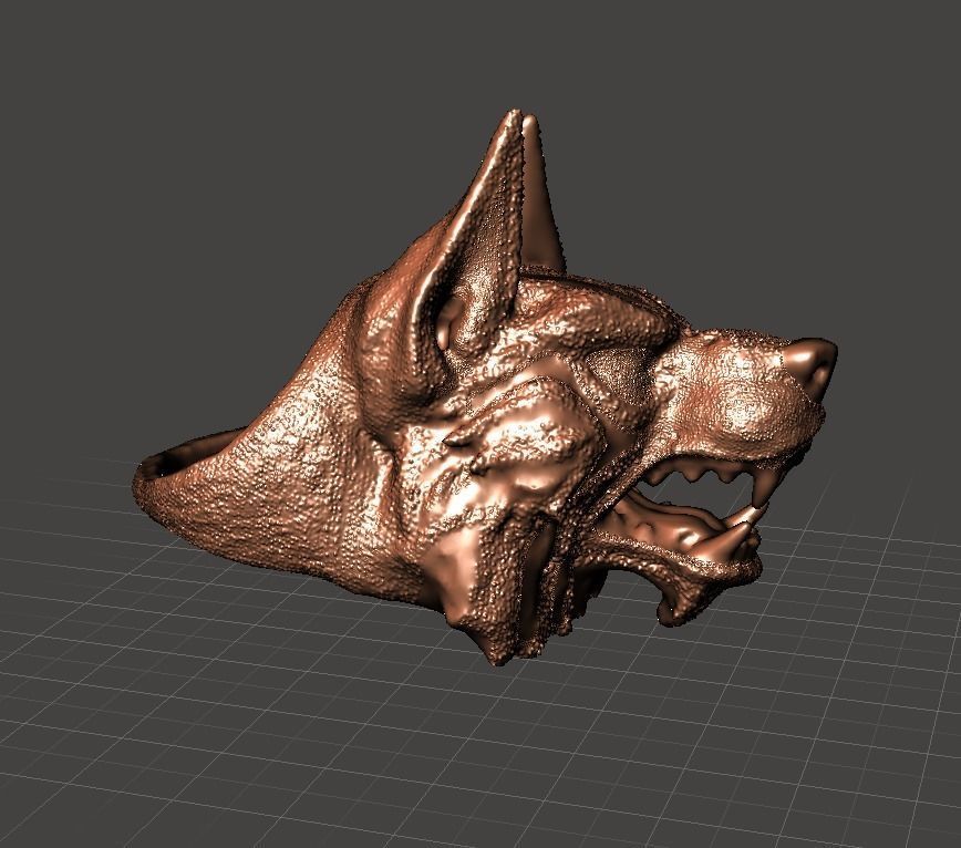 wolf ring 3D print model_3