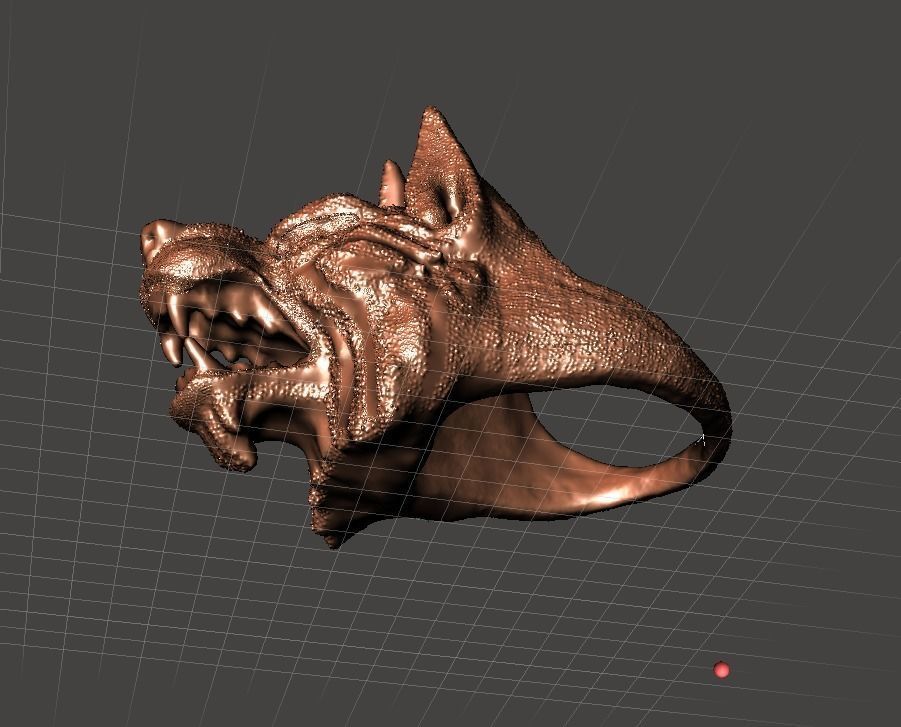 wolf ring 3D print model_4