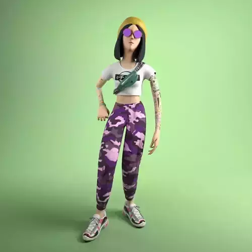 Chinese Woman Low-poly 3D model