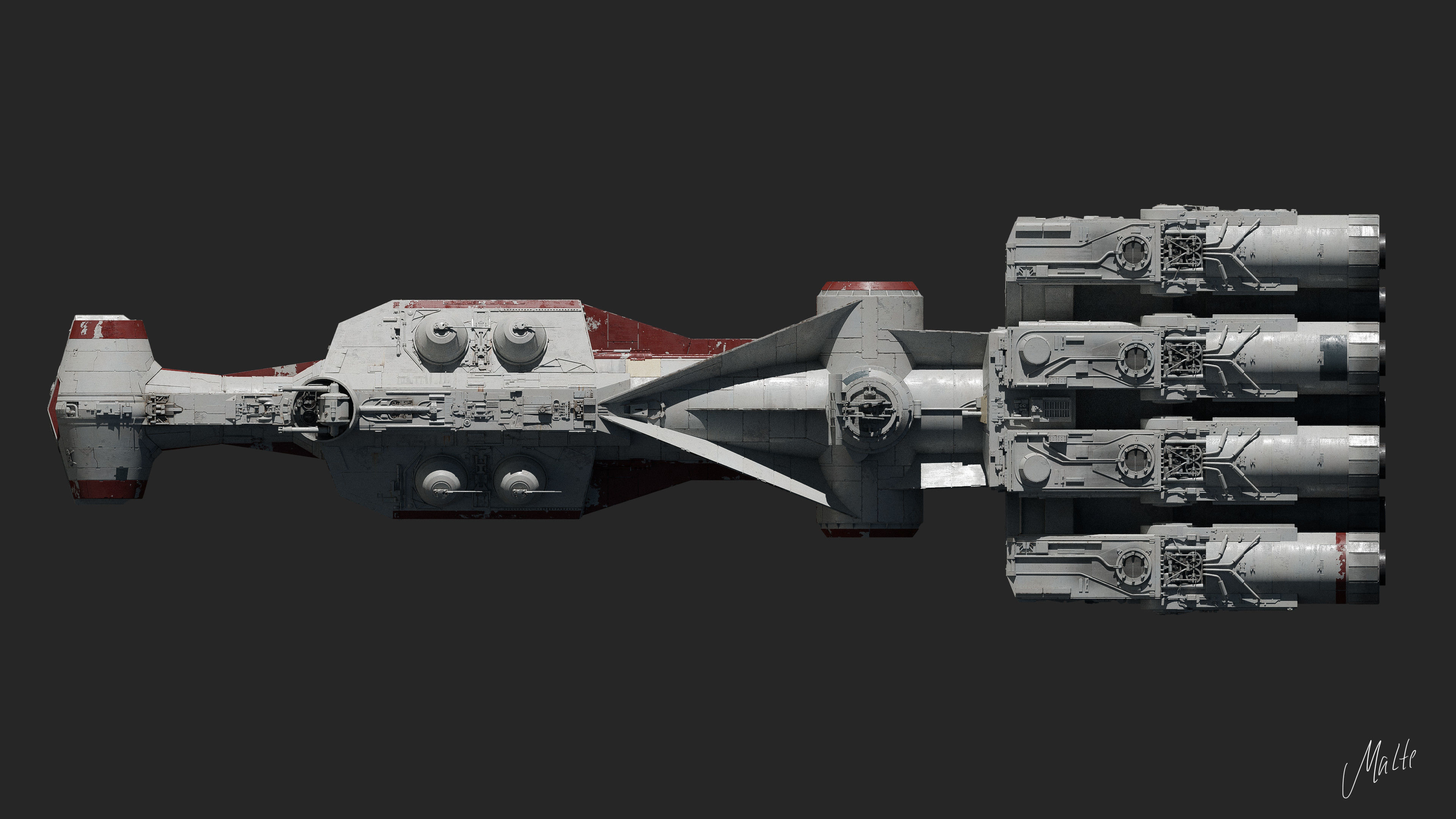 Tantive IV - Blockade Runner - Corellian Corvette Free 3D model_4
