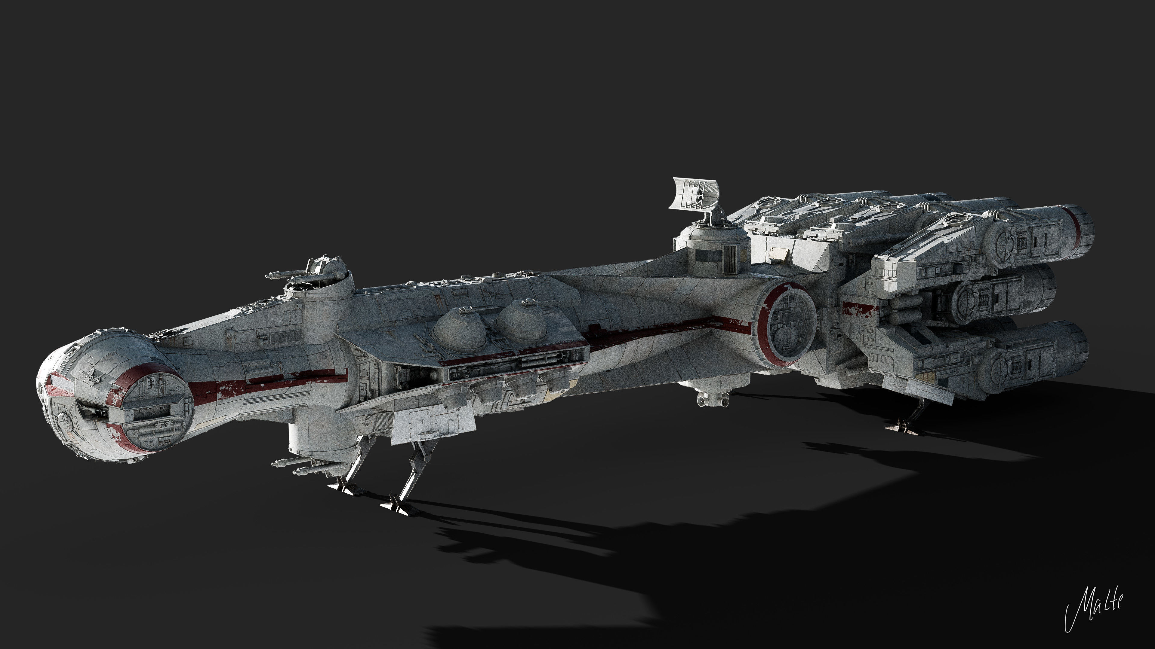 Tantive IV - Blockade Runner - Corellian Corvette Free 3D model_1