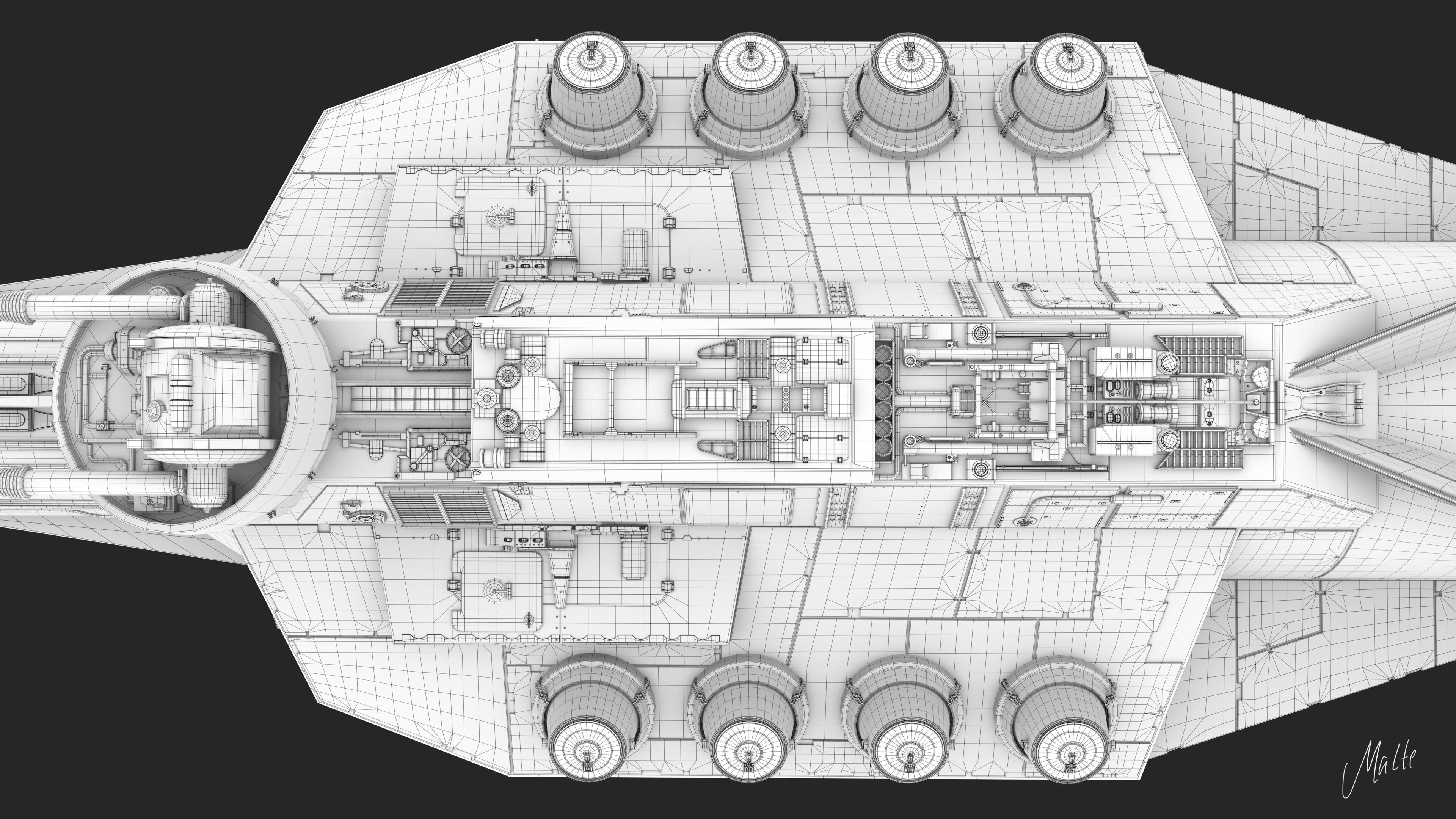 Tantive IV - Blockade Runner - Corellian Corvette Free 3D model_17